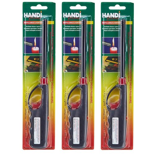 Handi Flame 3 Pack Gas Lighters 11" Butane Stove Kitchen Fireplace BBQ Grill Utility Lighter - does Not Include Fuel