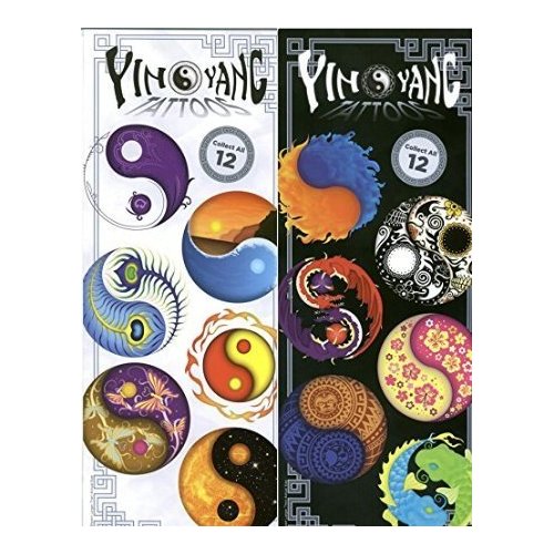 Ying Yang Temporary Tattoos - Set of 12