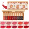 10 Colors Liquid Tint Stain Set, Korean Lip Gloss Moisturizing Natural Mini Liquid Lipstick, Long-Lasting & Non-Stick Cup, Multi-Use Lip and Cheek Tint Stain