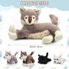 Motionchic 5 Pcs Christmas Wolf Stuffed Animals Set 20 Inch Mommy Wolf Plush with 4 Magnetic Baby Wolves in Her Zippered Tummy Soft Cuddly Wolf Plushie Gifts for Boys Girls Xmas Birthday Favors