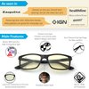 J+S Blue Light Blocking Glasses for Women Men | Anti Eyestrain Headache Glare | Computer (Haka LCD Rectangle | Black Frame)