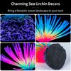 Uniclife Aquarium Imitative Rainbow and Iridescent Blue Sea Urchin Balls Artificial Silicone Ornament Set with Glowing Effect for Fish Tank Landscape Decoration