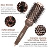 FIXBODY Round Hair Brush with Boar Bristles, Nano Thermal Ceramic, Ionic Tech, Roller Hairbrush for Blow Drying, Curling, Straightening (3 inch, Barrel 1.7 inch)