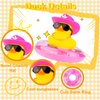 MuMyer Car Rubber Duck 2Pcs Duck Car Dashboard Decorations Yellow Duck Car Ornaments for Car Dashboard Decoration Accessories with Mini Swim Ring Cowboy Hat Necklace and Sunglasses