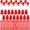 Hungdao 60 Pcs Noise Makers Party Favors Include 24 Pcs Thunder Sticks Cheer Sticks 12 Pcs Hand Clapper 24 Pcs Cheerleading Pom Poms for Sporting Events Football Games School Spirit Accessories (Red)