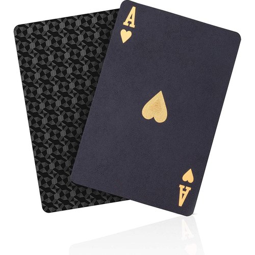 ACELION Waterproof Playing Cards, Plastic Playing Cards, Deck of Cards, Gift Poker Cards (Black Diamond Cards)