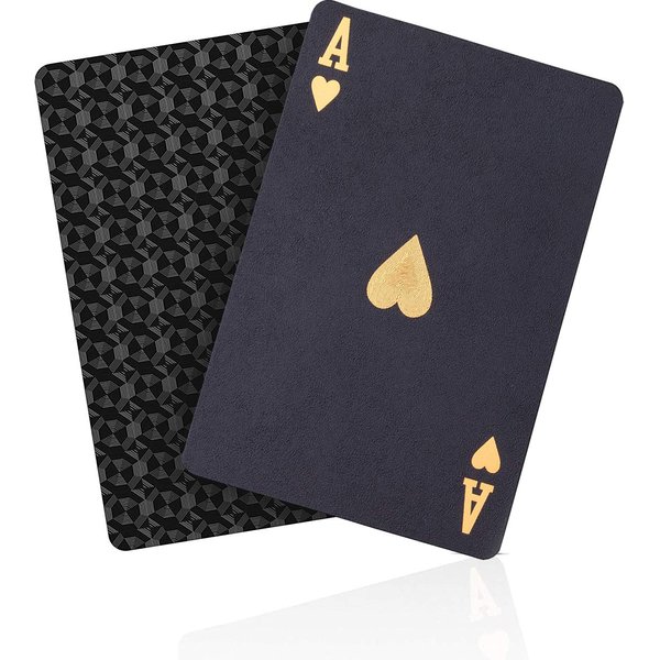ACELION Waterproof Playing Cards, Plastic Playing Cards, Deck of Cards, Gift Poker Cards (Black Diamond Cards)