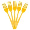 JAM PAPER Premium Utensils Party Pack - Plastic Forks - Yellow - 48 Disposable Forks/Pack