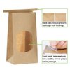 BagDream Bakery Bags with Window Small Kraft Paper Bags 100Pcs 3.54x2.36x6.7 Inches Tin Tie Tab Lock Bags Brown Window Bags Cookie Bags Coffee Bags Treat Bags
