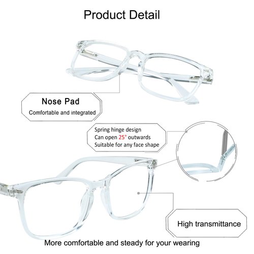 YEIN Bifocal Reading Glasses with Blue Light Blocking Lenses, Bifocal Reader for Women and Men, Vintage Square frame with Spring Hinge (+0.50/+2.75 magnification)