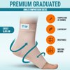 KEMFORD Ankle Compression Sleeve - Plantar Fasciitis Braces - 20-30mmhg Open Toe Compression Socks for Swelling, Sprain, Neuropathy, Arch Support for Men and Women