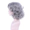 Edivd Kids Gray Grandma Granny Costume Wig Short Sliver Gray Side Part Wig for Girls Short Light Grey Curly Wavy Wig for Child 100 Days of School Heat Resistant Synthetic Wig with Wig Cap