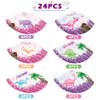 WERNNSAI Dinosaur Party Hats, 24 PCS Watercolor Dino Themed Birthday Headwear, Costume Headwear for Girls Baby Shower, All Ages, Elastic Closure, Hand Wash Only, Paper, 6.7" x 4.7"