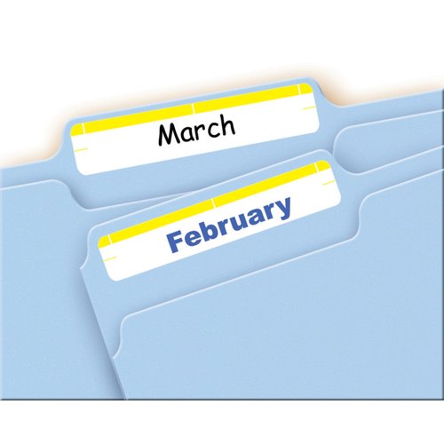 Avery File Folder Labels on 4" x 6" Sheets, Easy Peel, White/Yellow, Print or Write, 2/3" x 3-7/16", 252 Labels (5209)