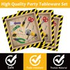 chiazllta 96 Pcs Handyman Tools Party Paper Plate and Napkins Construction Birthday Party Decorations Little Builder Handy Party Paper Plates Napkins Forks for Party Favors 24 Guests