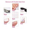 24PCS Sexy Nude Purple Gradient Color False Nail Art With Glue Plain Color Fake Nail Tip Finished Manicure Nail Sticker