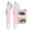 evpct Kaely 2Pcs Cream Eye Shadow Brightener Sticks Set for Eyes Waterproof, Sky Blue & Greenish Cyan Shimmer Cream Eyeshadow Applicator Stick Pigmented Eye Makeup sombras en crema para ojos 10+12