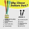 Denture Dart V2 Hard Plastic Denture Gel Adhesive Remover - Remove Denture Gel Adhesive from Mouth & Gums, Denture Glue Removal Tool, Oral Hygiene, Scraper w/Textured Grip and Rigid Bristles