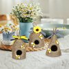 Bee Hive Decor,3 Pack Bumble Bee Rustic Decor Hive,Natural Bee House, Bumble Bee Theme Party Decor Spring Summer Rustic Farmhouse Kitchecn Table Tiered Tray Decor