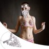 Beaupretty Women Masquerade Masks Face Chain Metal Jewelry Belly Dance Face Coin Veil Halloween Dance Play Accessories Silver