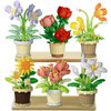 Siuzon Flower Building Sets, Ideal Gifts for Her, Flowers Bouquet Building Gifts for Girlfriends Women Adults Birthday Gifts Christmas Valentine Home Decor-1302PCS