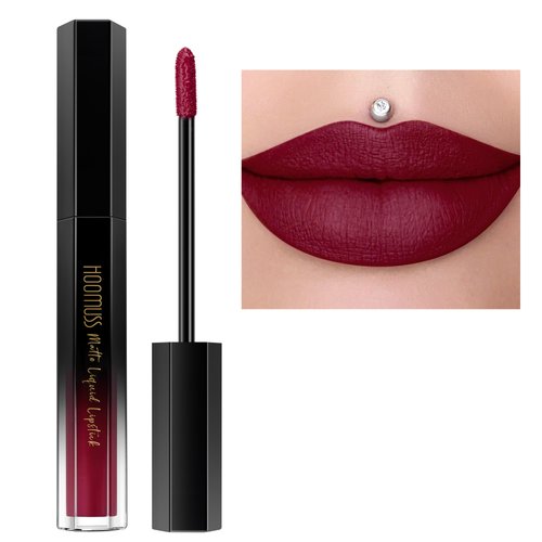 HOOMUSS Burgundy Lipstick Long Lasting, Matte Liquid Lipsticks for Women Non Transfer Smudgeproof...