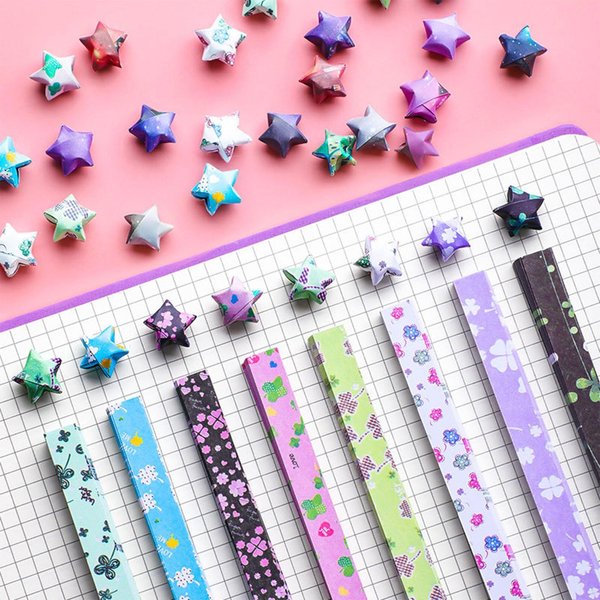 Star Origami Paper Star Paper Strip Luminous Origami Stars Paper Lucky Star Decoration Paper Strips DIY Hand Art Crafts (Glow at night - 210Pcs)