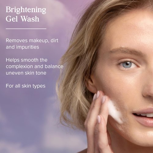 HERITAGE STORE Aura Glow Facial Cleanser, Brightening Wash for a Fresh Glow, All Skin Types, Revitalizing Gel Cleanser Exfoliates & Smooths with Glycolic Acid, Niacinamide & Clear Quartz, Vegan, 6oz