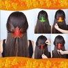 6 Pcs Maple Leaf Faux Leather Hair Pins and Barrettes - Autumn Colorful Leaves Hair Accessories for Women