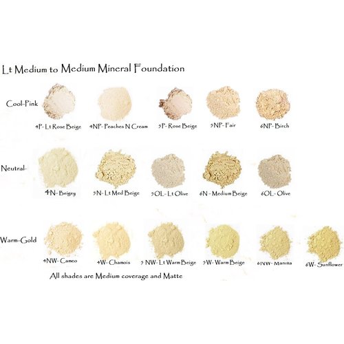 Mineral Foundation Lightest Shades - Porcelain Through Ivory (6 Shade Sampler Pack 2-3 Neutral)