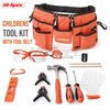 Hi-Spec 16pc Orange Kids Tool Set & Child Size Tool Belt With Real Metal Hand Tools for Building, Woodwork & Construction Learning