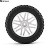 Chanmoo 1/10 RC Off Road Tires and Wheels 12mm Hex Rubber Short Course Truck Tyres with Foam Insert for 1:10 Scale Buggy Car ARRMA Traxxas Wltoys 144001 Losi HSP 94107 94170 94155 94177 4PCS (White)