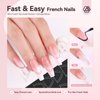 Saviland French Manicure Kit with Everything: Silicone French Tip Nail Stamp French Nails Kit for Beginners Easy French Nail Brush French Nail Tips Guide Stickers Fast French Tip Tool Acrylic Nail Kit