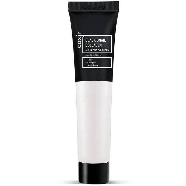 coxir BLACK SNAIL COLLAGEN ALL IN ONE EYE CREAM for eye, neck and face | Black-3-Complex: Black Rice, Collagen| Paraben Free, Cruelty Free, Korean skincare [30ml/1.01 fl.oz]