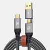SETMSPACE USB C Cable for USB 3.2 Gen 2x2 [6.56ft], 20Gbps Transmission Speed, 100W Charging, Support 4K@60Hz Video Transmission, 2 in 1 USB A/C to USB-C Braided Graphene Charging Cable