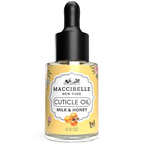 Maccibelle Cuticle Oil 0.5 oz for Dry Cracked Cuticles (SET OF 2 (Tea Tree Lavender + Milk &Honey))