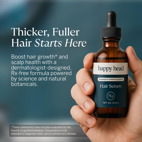 Happy Head Hair Regrowth Serum – Leave-In Scalp & Hair Treatment with Procapil®, Biotin & Rosemary – Lightweight Formula – 2oz