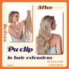 Full Shine Clip in Hair Extensions Ash Blonde Highlight Bleach Blonde Seamless Clip in Human Hair Extensions 8 Pcs Ash Blonde Real Hair Extensions for Women Clip in 120 Grams 16 Inch