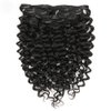 Clip in Human Hair Extensions Jerry Curly 3B 3C Real Hair Clip in Extensions For Black Women Natural Black Color 100% Brazilian African American Hair Extension (22 inch, Jerry Curly #1B)