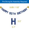 HAPPY 95TH BIRTHDAY Banner,Pre-Strung,Blue Paper Glitter Party Decorations for 95 Years Old 95TH Birthday Party Supplies Letters Blue ZHAOFEIHN