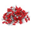 Baomain Female Quick disconnects Vinyl Insulated Spade Wire Connector Electrical Crimp Terminal 22-16 AWG 6.3mm 1/4" Red (100PCS)