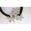 Generic Crystal triple flower shaped hair tie pony tail holder scrunchie