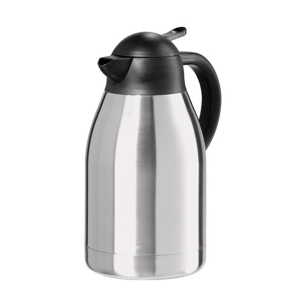 OGGI Catalina 68oz Stainless Steel Thermal Coffee Carafe- Double Walled Vacuum Container w/Press Button Top, Insulated Coffee Carafe, Thermos Carafe, Coffee Urn, Hot Beverage Dispenser, 2 Liters