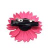 AeraVida Pink Sunflower Genuine Leather 2-in-1 Floral Pin or Hair Clip | Flower Hair Clips | Sunflower Hair Clips | Small Hair Clip | Hair Pin Brooch | Hair Pin Accessories