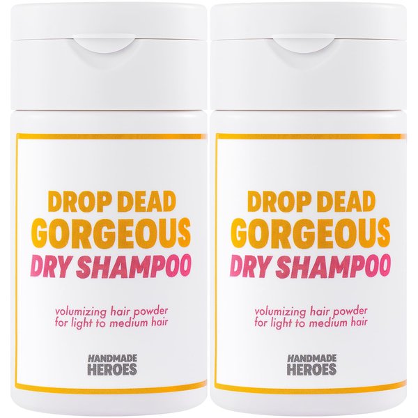 Handmade Heroes Non Aerosol Dry Shampoo Volume Powder | 1.8oz | 100% Natural & Vegan | For Light and Blonde Hair (2 pc set)