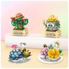 MEIEST Mini Flower Succulent Bonsai Building Blocks,Simulation Pot Plant Particle Flower Botanical Collection Construction Building Bricks Toy,Home Decors (Lily)