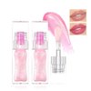 Hulyfw 2PCS Color Changing Lip Oil,pink Big Brush Head Long Lasting Moisturizing Smooth Non-Sticky Transparent Plumping Lip Glow Oil