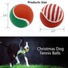 Vehomy 8Pcs Christmas Dog Tennis Balls Dog Xmas Squeaky Tennis Ball Toy Xmas Green and Red Puppy Interactive Toys for Small Medium Dogs Training Playing