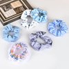 Mirlern 8-Piece Velvet Satin Scrunchies for Women Girls, Cute Hair Ties for Women’s Long Thick Thin Hair No Damage Bulk Hair Rubber Bands Accessories (Blue Theme)