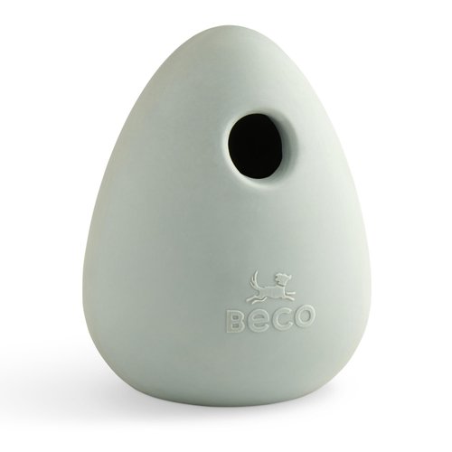 Beco Natural Rubber Bouncy, Chewy & Fillable Boredom Buster Dog Toy, Rolls & Wobbles Stuff with Multiple Fillable Holes, Green